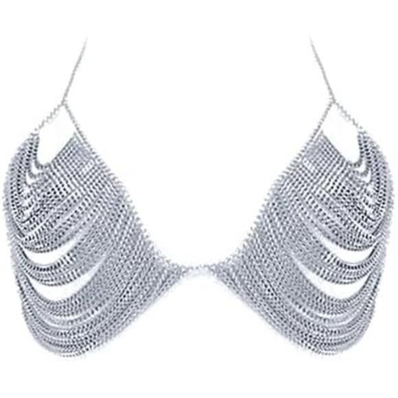 Women's Sexy Body Chain Multi layer Chest Chain Fashion Bra Chain Festival - Picture 1 of 5